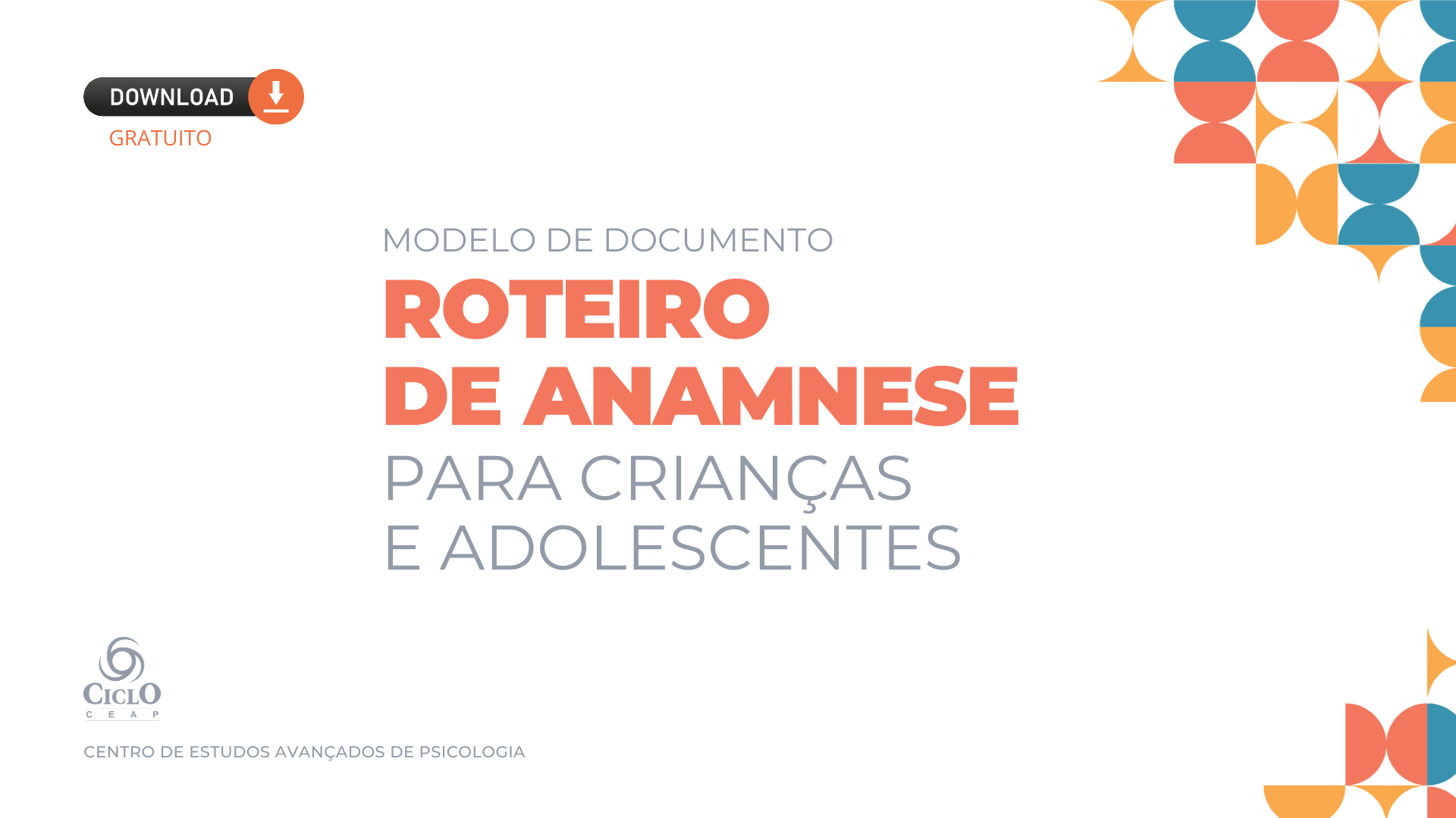 Modelo de documento: Roteiro de Anamnese para crianças e